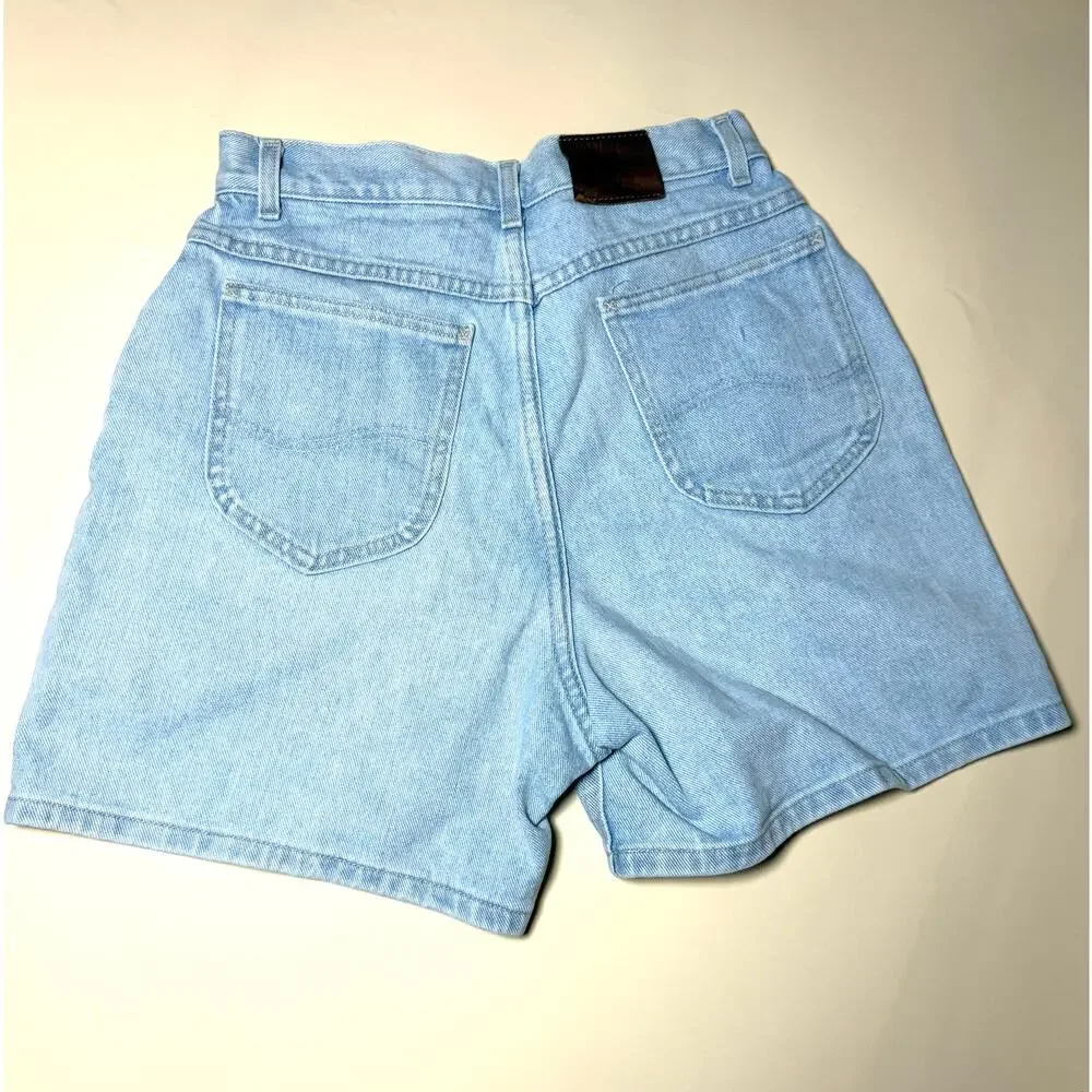 Lee Light Wash High Rise 5 Pocket Denim Shorts